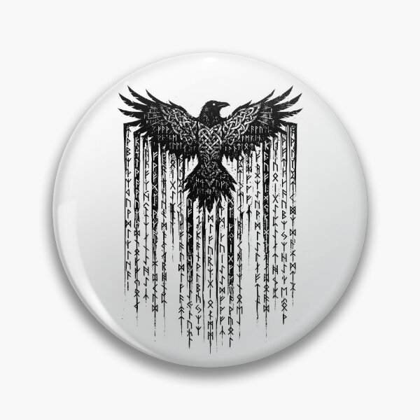 Item preview, Viking Raven Wings Vintage Honour Runes Norse Mythology designed and sold by GrandeDuc.