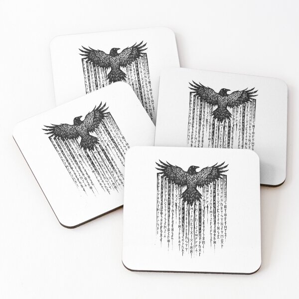 Item preview, Viking Raven Wings Vintage Honour Runes Norse Mythology designed and sold by GrandeDuc.