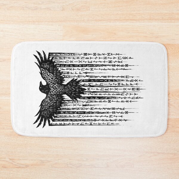 Item preview, Viking Raven Wings Vintage Honour Runes Norse Mythology designed and sold by GrandeDuc.