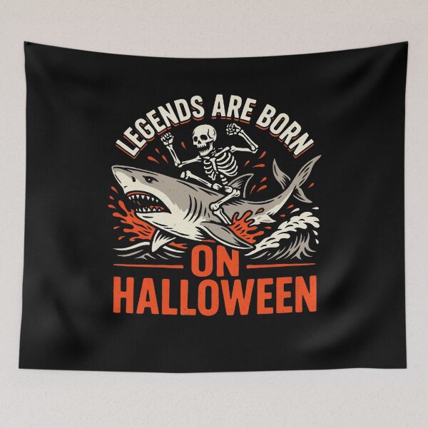 Item preview, Legends Are Born On Halloween Shark Skeleton Gift designed and sold by Say It With Ink.