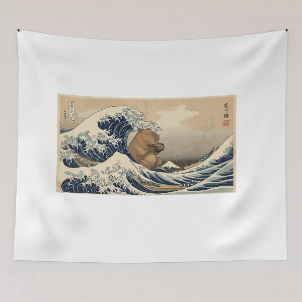 Item preview, Japanese Ukiyo-e Capybara Drinking Matcha Tea Art designed and sold by Arc2020.