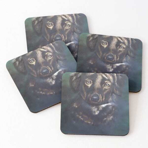 Item preview, Hand-Painted Dark Dog Artwork - Moody Canvas Wall Decor designed and sold by NANANatural.