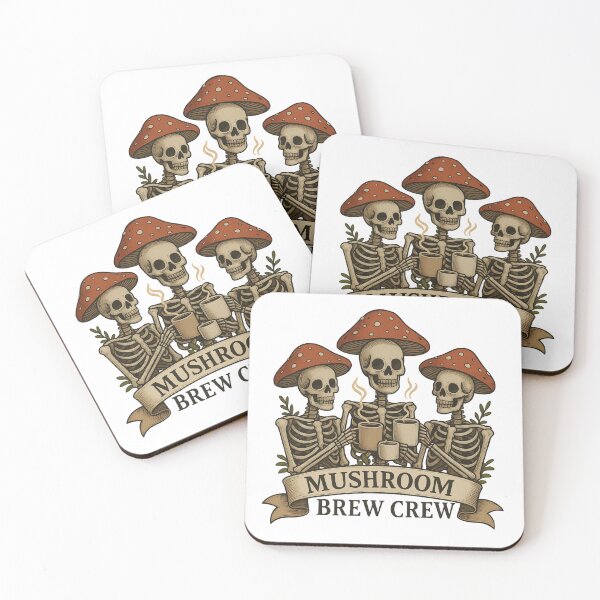 Item preview, Mushroom Brew Crew Skeleton Coffee designed and sold by DustyCuriositie.