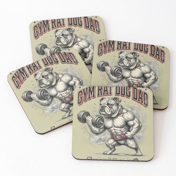 Item preview, Gym Rat Dog Dad Funny Gym Bulldog designed and sold by FurRealStudioCo.