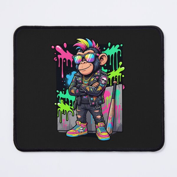 Item preview, Cool Graffiti Monkey Streetwear Rainbow Mohawk Baseball Bat Drip designed and sold by abig-eiyana.