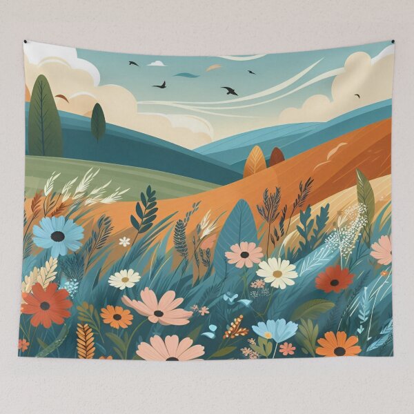 Item preview, Where The Wildflowers Meet The Mountains Gustav Klimt Flower Garden Nature Painting Landscape Scenery Digital Illustration designed and sold by Matt_Smith.