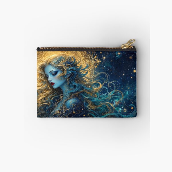 Item preview, Celestial Blue & Gold Goddess | Ethereal Cosmic Fantasy Woman designed and sold by A-T-H.