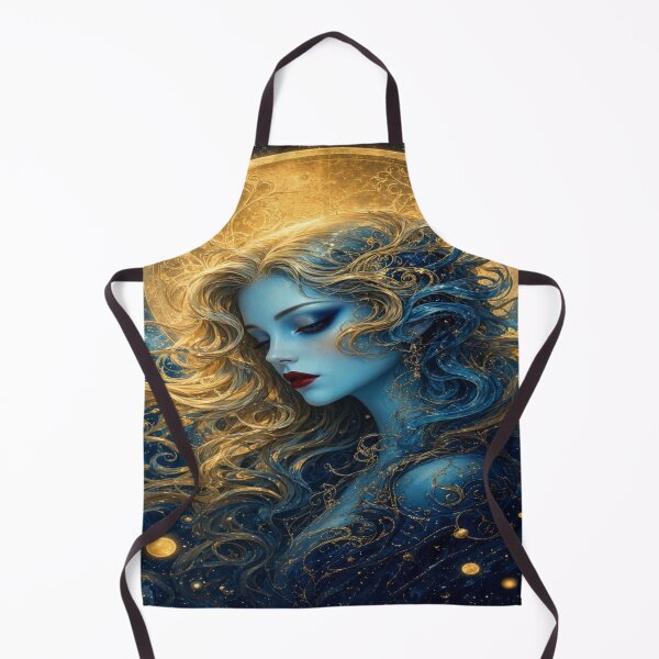 Item preview, Celestial Blue & Gold Goddess | Ethereal Cosmic Fantasy Woman designed and sold by A-T-H.