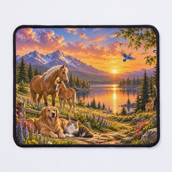 Item preview, Animal lovers at the mountain lake designed and sold by _ARLUNA_.