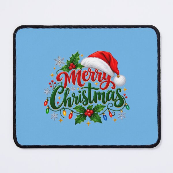 Item preview, Merry Christmas Santa Hat Holly Christmas Lights Design designed and sold by annenambiro.