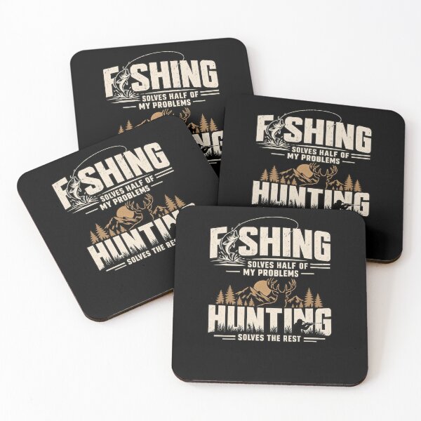Item preview, Fishing Solves Half Of My Problems Hunting Solves The Rest Outdoorsman Hunter Fisherman Hobby designed and sold by drawwiika+44.