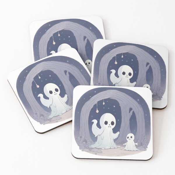 Item preview, Cute Little Ghosts in Spooky Woods Illustration designed and sold by BSL-STORE.