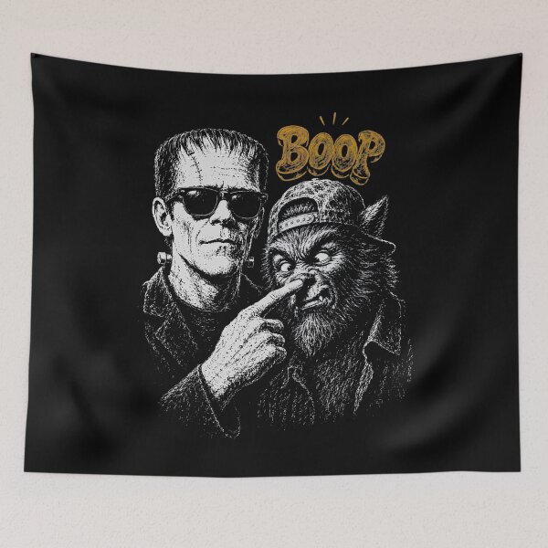 Item preview, Retro Halloween Monster Selfie - Halloween Monsters -  Boop Halloween designed and sold by KravinaPhol.