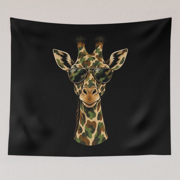 Item preview, Giraffe Sunglasses Camouflage Wildlife Animal designed and sold by drawwiika+44.