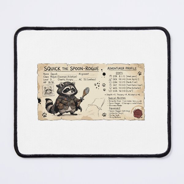 Item preview, Raccoon Trash Goblin RPG Character Sheet Funny DND designed and sold by Arc2020.