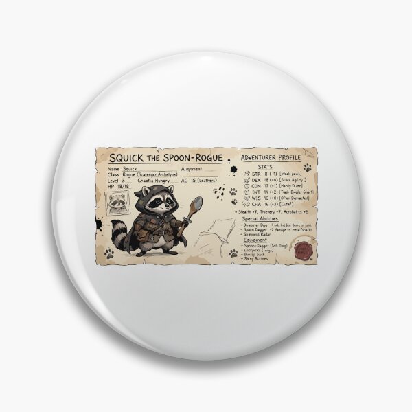 Item preview, Raccoon Trash Goblin RPG Character Sheet Funny DND designed and sold by Arc2020.