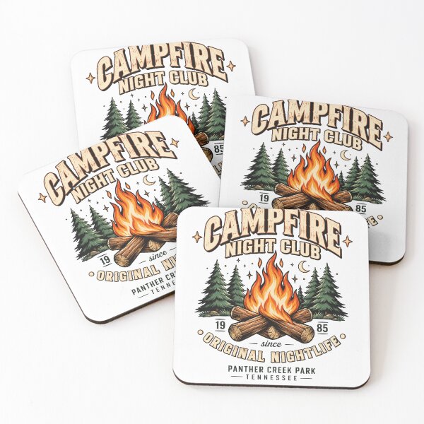 Item preview, campfire Night Club Vintage Outdoor Camping Graphic designed and sold by anapldv.