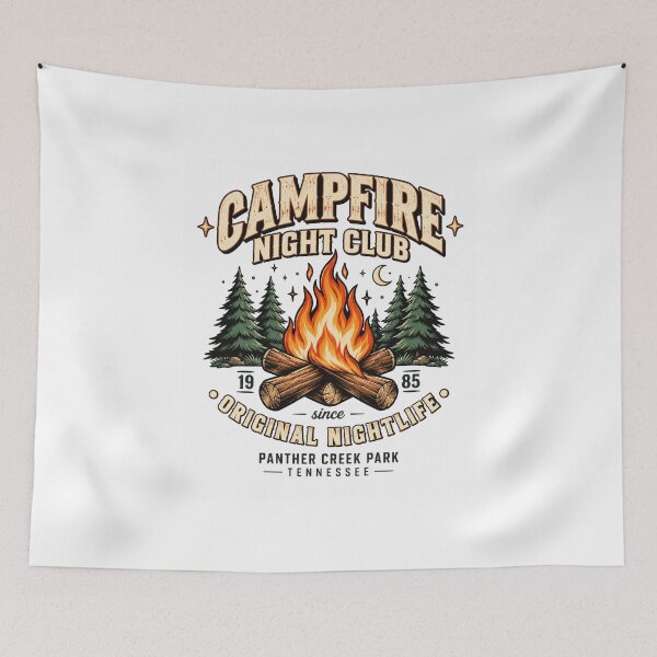 Item preview, campfire Night Club Vintage Outdoor Camping Graphic designed and sold by anapldv.