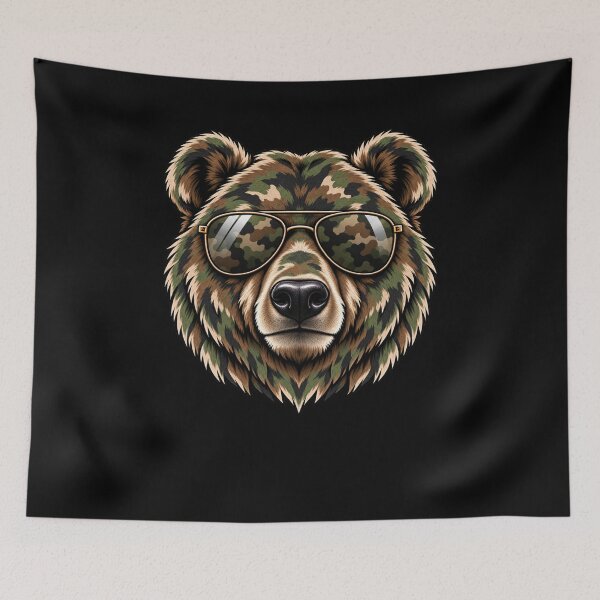 Item preview, Camouflage Bear Sunglasses Hunter Outdoorsman Wildlife designed and sold by drawwiika+44.