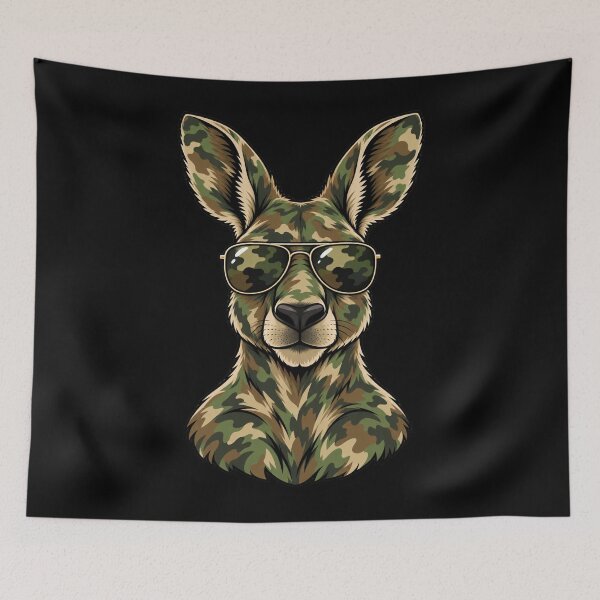 Item preview, Camouflage Kangaroo Aviator Sunglasses Australian Animal designed and sold by drawwiika+44.