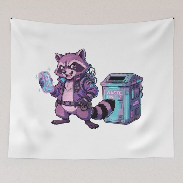 Item preview, Retro 90s Anime Raccoon Trash Goblin Vaporwave Vibe designed and sold by Arc2020.