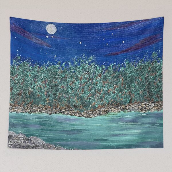 Item preview, Moonlit 8x8 Original Acrylic Painting, Original Wall Art Decor - Unframed designed and sold by Deb Bossert Artworks.