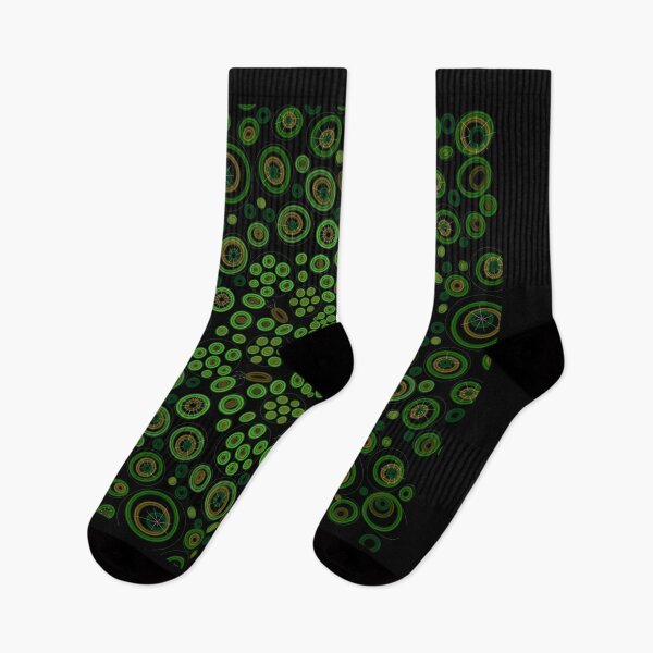 Item preview, Emerald green cicular mosaic cell pattern designed and sold by Bywithrose instant studio.
