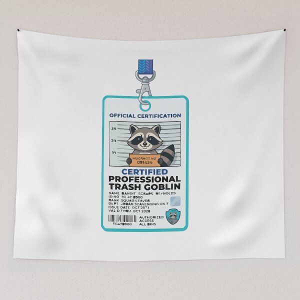 Item preview, Certified Professional Trash Goblin Funny Raccoon Badge designed and sold by Arc2020.