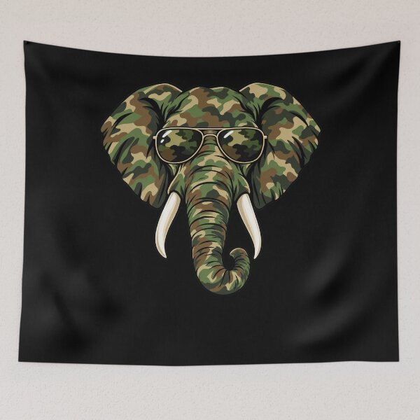 Item preview, Camouflage Elephant Aviator Sunglasses Military Hunter Wildlife designed and sold by drawwiika+44.