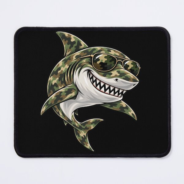 Item preview, Camouflage Shark Sunglasses Ocean Predator designed and sold by drawwiika+44.