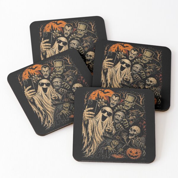 Item preview, Retro Halloween Monster Selfie - Halloween Monsters - Ghost Selfie  designed and sold by KravinaPhol.