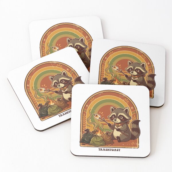 Item preview, Retro 70s Raccoon Trash Goblin Camping Sunset designed and sold by Arc2020.