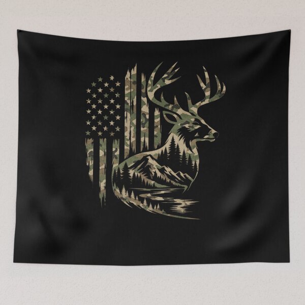 Item preview, Camouflage American Flag Deer Hunter Patriot designed and sold by drawwiika+44.