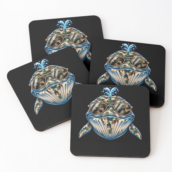 Item preview, Camo Whale Sunglasses Marine Life Ocean Lover designed and sold by drawwiika+44.