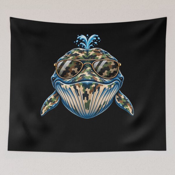 Item preview, Camo Whale Sunglasses Marine Life Ocean Lover designed and sold by drawwiika+44.