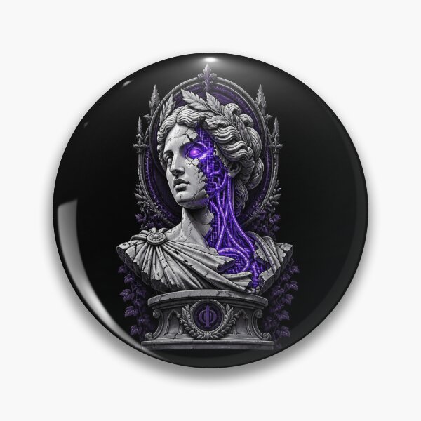 Item preview, Cyberpunk Cybernetic Marble Statue Neon Oracle Bust designed and sold by LazyDayzCo.