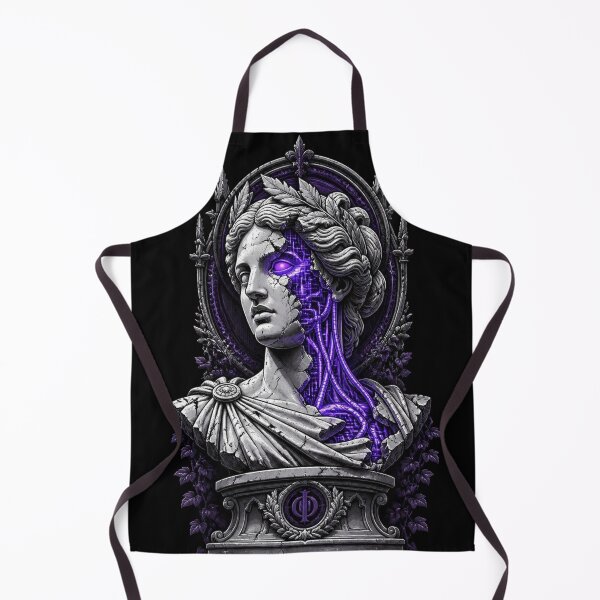 Item preview, Cyberpunk Cybernetic Marble Statue Neon Oracle Bust designed and sold by LazyDayzCo.