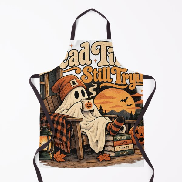 Item preview, Dead Tired Still Trying Cute Ghost Coffee Retro Halloween Design designed and sold by suthee navakul.