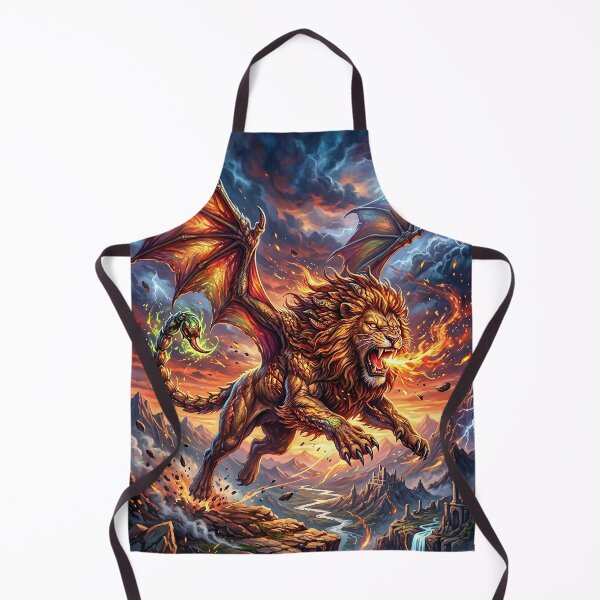 Item preview, Fiery Manticore Unleashed - Fantasy art designed and sold by Lucid Dream Pixel.