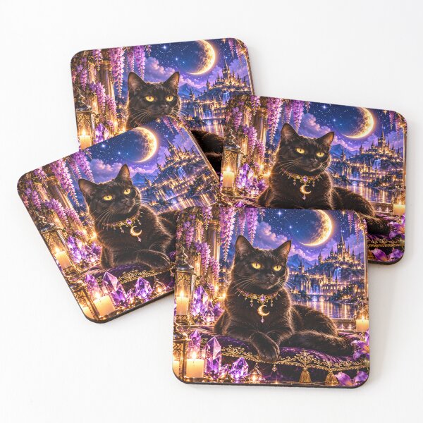 Item preview, Lily the Moon Cat | Enchanted Black Cat designed and sold by PurvaNimfaMagic.