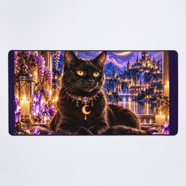 Item preview, Lily the Moon Cat | Enchanted Black Cat designed and sold by PurvaNimfaMagic.