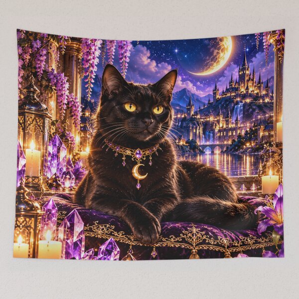 Item preview, Lily the Moon Cat | Enchanted Black Cat designed and sold by PurvaNimfaMagic.