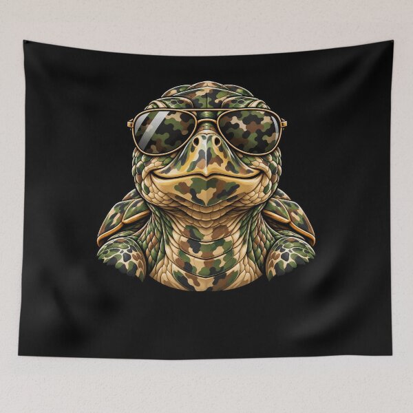 Item preview, Camouflage Turtle Sunglasses Military Veteran designed and sold by drawwiika+44.