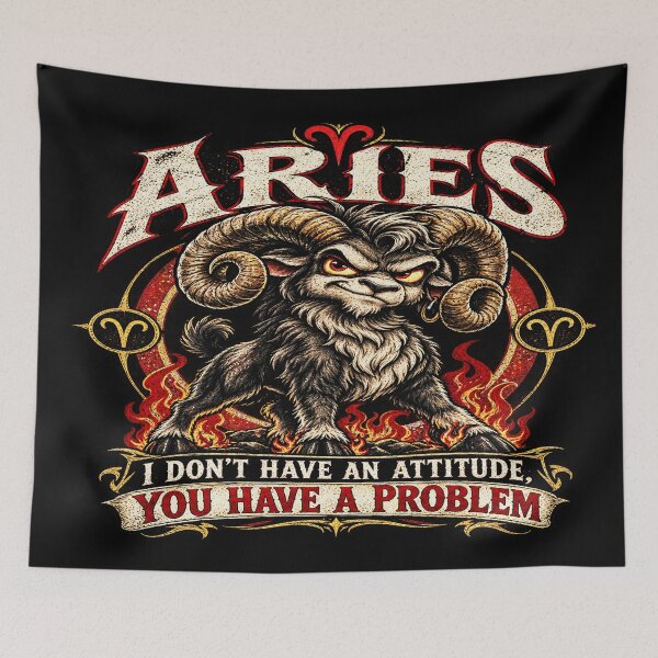 Item preview, Gothic Aries Ram – I Don’t Have an Attitude, You Have a Problem designed and sold by TheInkRaven.