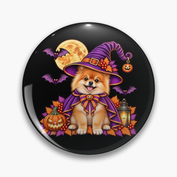 Item preview, Pomeranian Halloween Witch Costume & Spooky Pumpkin designed and sold by PixelsPaws.