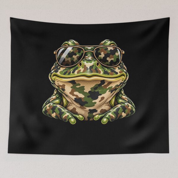 Item preview, Frog Sunglasses Camouflage Pattern Amphibian Lover designed and sold by drawwiika+44.