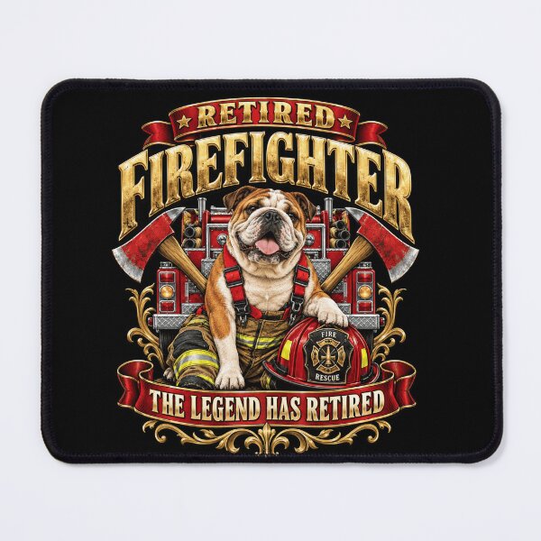 Item preview, Retired Firefighter Bulldog Hero Vintage Tribute Art designed and sold by anapldv.