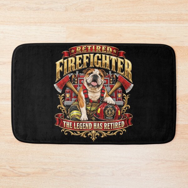 Item preview, Retired Firefighter Bulldog Hero Vintage Tribute Art designed and sold by anapldv.