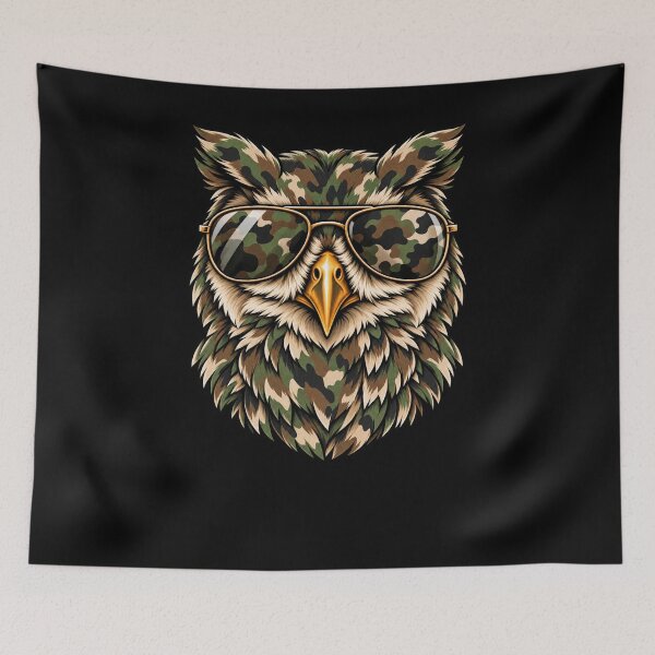 Item preview, Camouflage Owl Sunglasses Wildlife Military designed and sold by drawwiika+44.