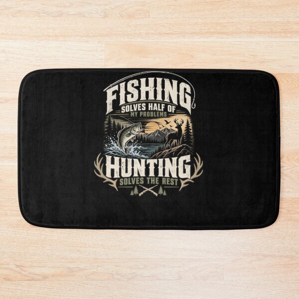 Item preview, Fishing Solves Half Of My Problems Hunting Solves The Rest Outdoorsman Gift Angler Hunter designed and sold by drawwiika+44.